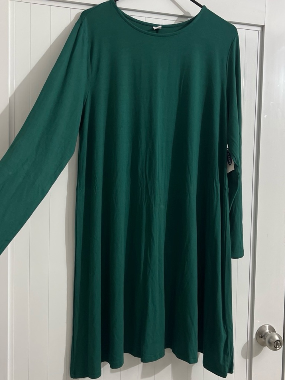 Old Navy Deep Green Long Sleeve Swing Dress